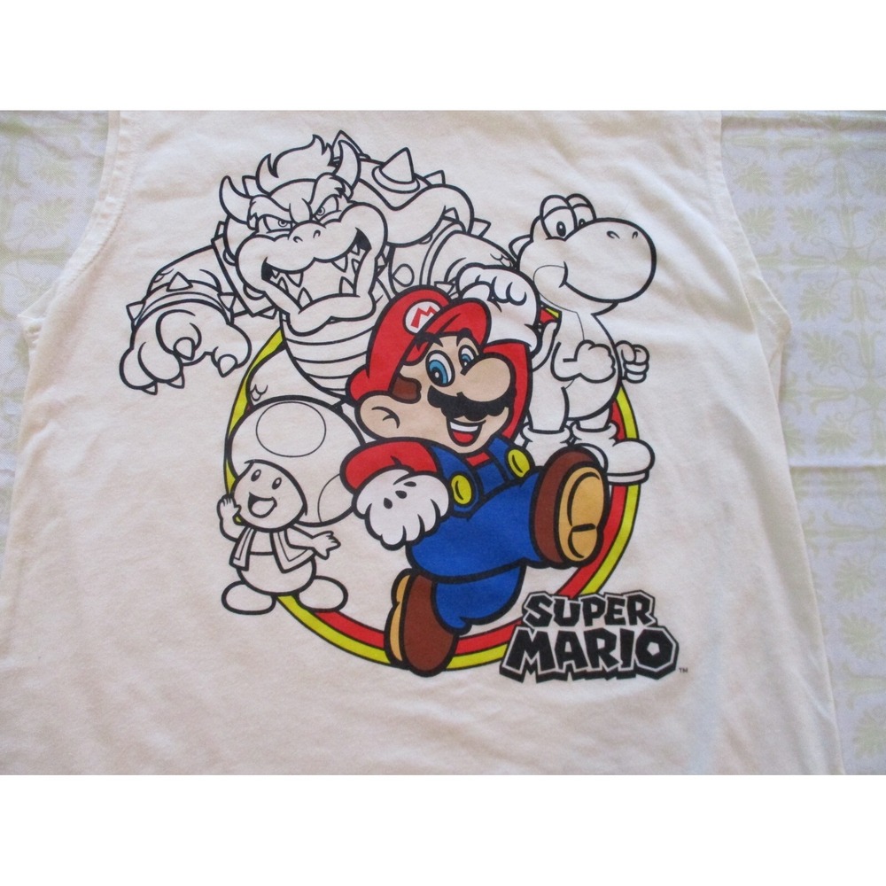 Kid's Super Mario Sleeveless Muscle Shirt Size 10/12